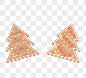矢量平面圣诞树圣诞姜面包艺术图片