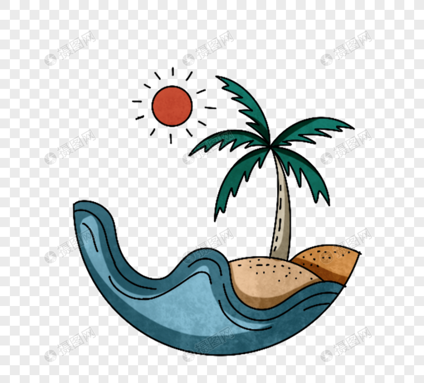 夏季岛度假椰子树海图片