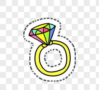 黄色结婚戒指上彩色钻石图片
