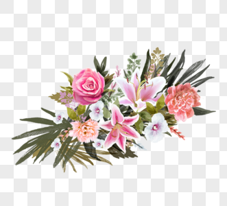 手绘花卉花簇植物花朵元素高清图片