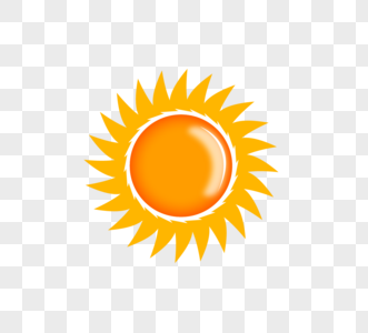 橙色太阳扁平化装饰插图元素图片
