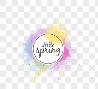 春季彩色喷溅边框图片