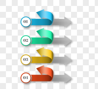 彩色折纸箭头信息图表标签图片
