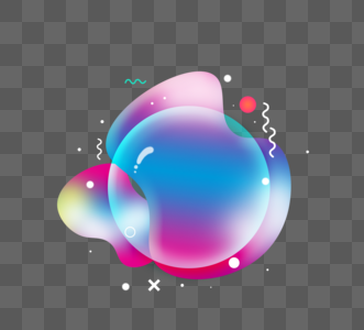 霓虹色渐变孟菲斯元素透明气泡高清图片