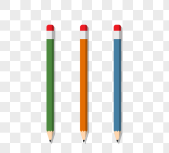立体彩色铅笔修长铅笔图片
