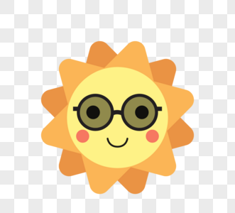 黄色戴墨镜太阳图片