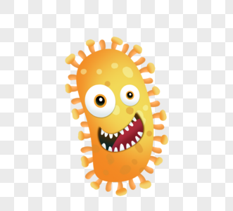 橙色细菌卡通病毒图片