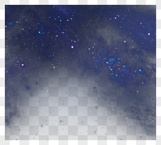 蓝色创意质感手绘星云元素高清图片
