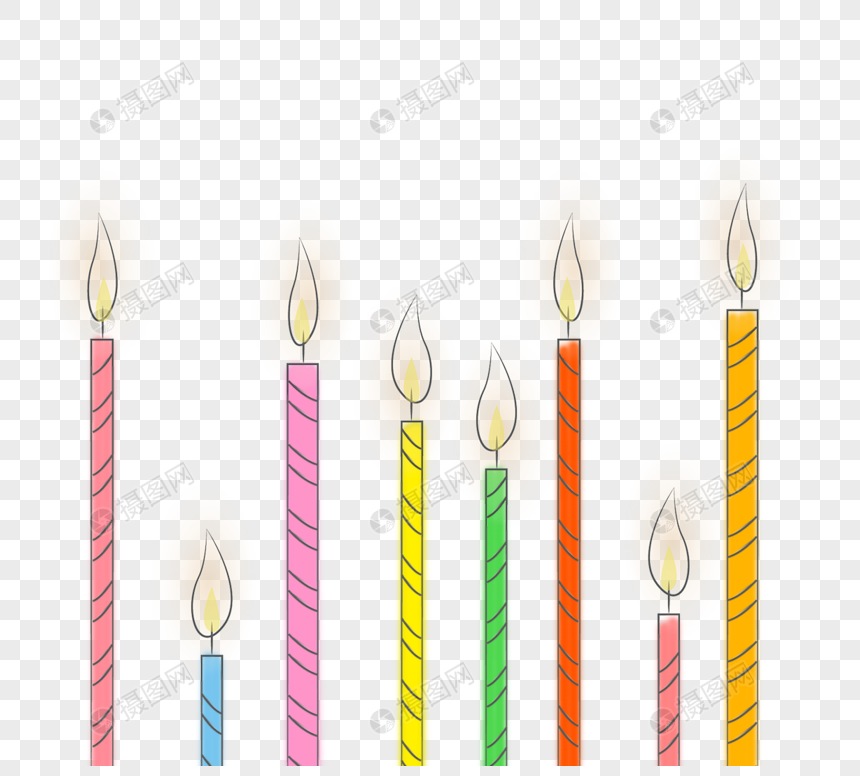 手绘卡通庆祝生日蜡烛图片