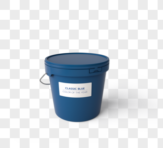 经典蓝涂料桶3d元素图片