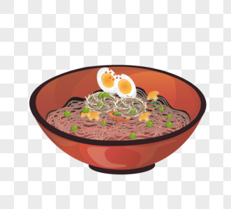 彩色卡通手绘韩国食品元素图片
