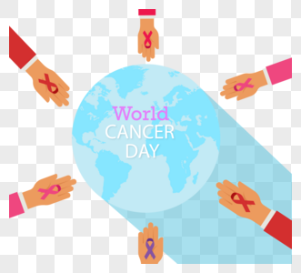 世界癌症日与矢量元素护理医疗救援图片