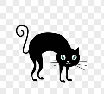 黑色猫咪万圣节卡通猫咪图片