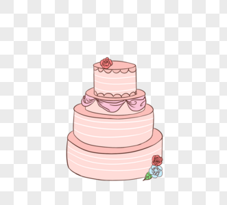 粉色多层蛋糕图片