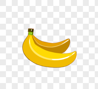 黄色香蕉卡通徽章元素图片