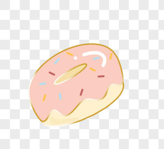 简约卡通甜甜圈徽章元素图片