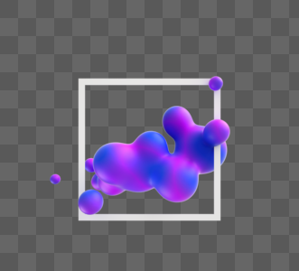蓝紫流体渐变3d边框图片