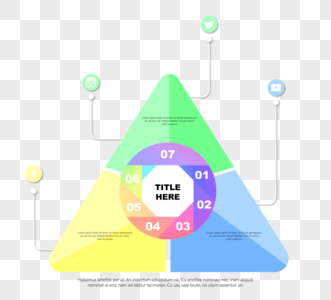 三角形彩色渐变信息循环图图片