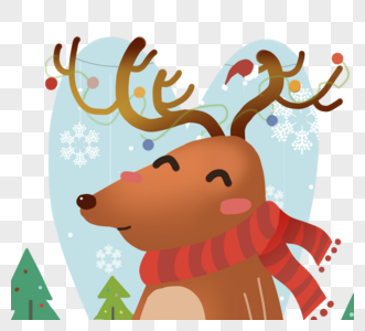 卡通圣诞麋鹿邮政图片