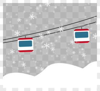 动画片雪山缆车观光例证图片