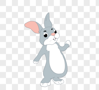 卡通灰色小兔子图片