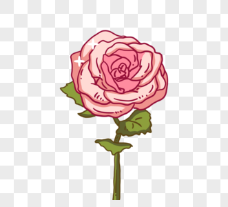 粉色手绘温馨玫瑰花图片