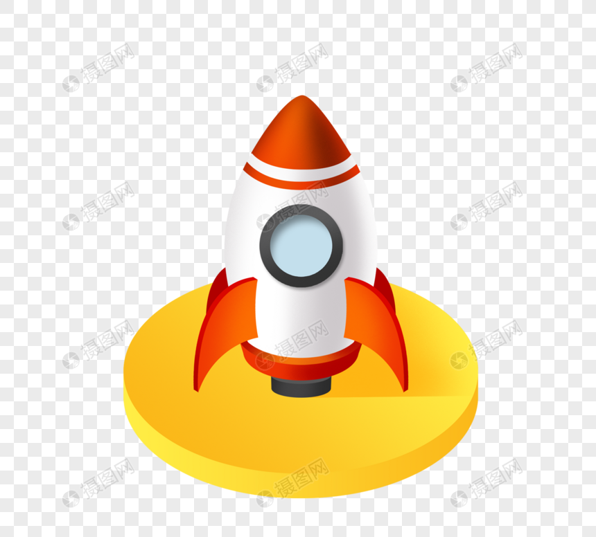 卡通火箭商业主题微立体icon图片
