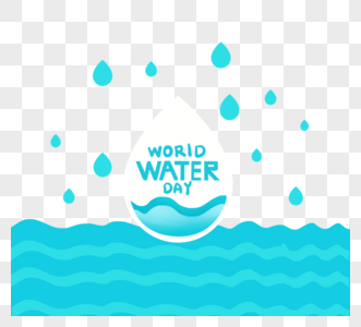 淡蓝色水滴波纹世界水日图片