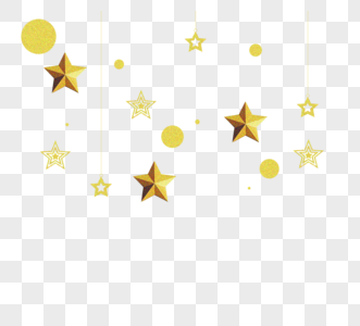金色星星简约排列元素图片