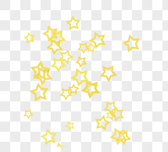 金色镂空星星随机排列元素图片