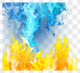 冰与火创意纹理手绘相反元素高清图片
