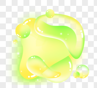 美丽透明渐变气泡抽象黄绿色孟菲斯装饰图片