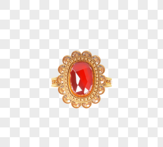 红色宝石造型戒指高清图片