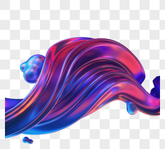 紫色波浪3d抽象元素图片