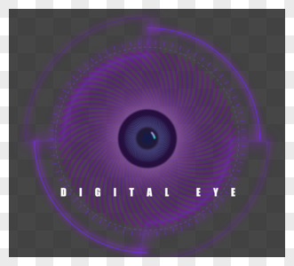 紫色线条大数据数据眼创意元素图片