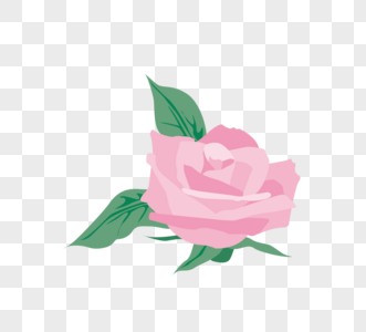 粉色玫瑰渐变花朵元素图片