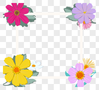 传染媒介彩色简单木槿花元素图片
