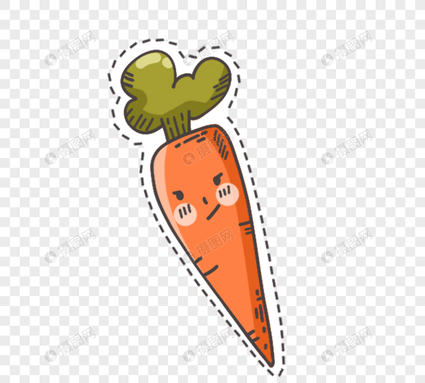 蔬菜水果蔬菜傻笑卡通胡萝卜图片