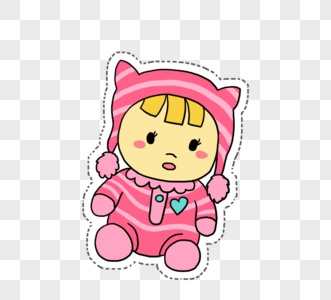 穿粉色衣服帽子可爱婴儿图片