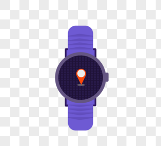 紫色扁平智能手表元素图片