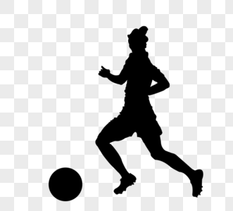 足球女运动员剪影运动奔跑踢球剪影图片