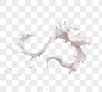 立体飞舞牛奶液体3d元素图片