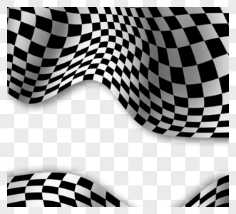 黑白曲线格子赛车边框图片