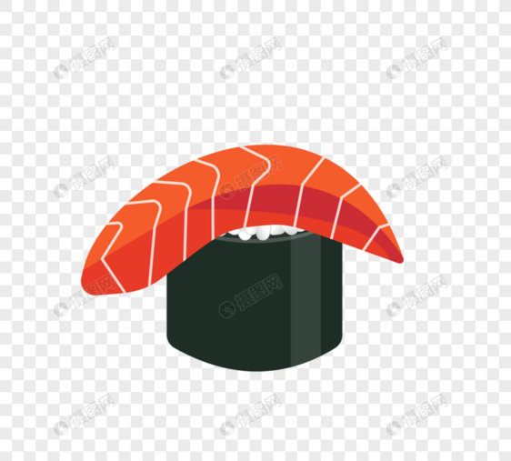 简单三文鱼寿司元素图片