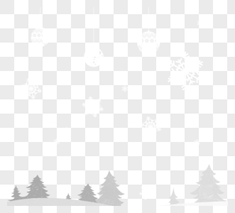 动画片手画冬天雪装饰元素图片