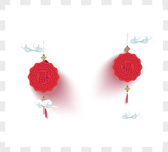 红色中国风新年元素图片