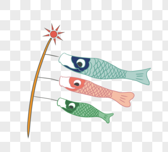卡通鲤鱼旗图片
