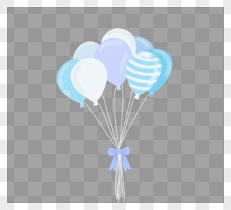 手绘生日气球装饰元素高清图片
