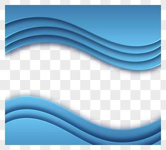 蓝色波浪三维纹理边框高清图片