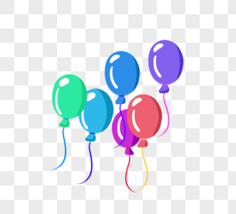 多色生日气球图片
